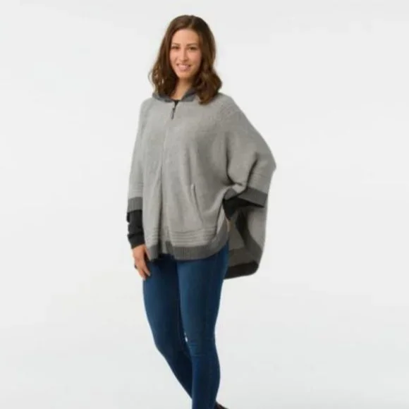 Smartwool Ripple Creek Hooded Sweater Cape Poncho - Picture 6 of 7